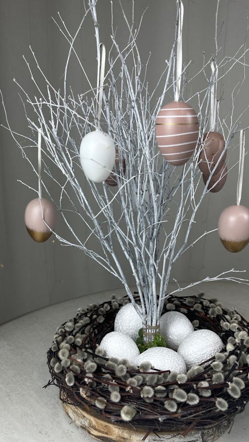Easter tree with eggs and branches