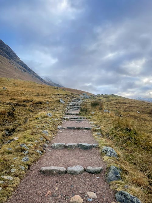 Trilha De Caminhada Até O Cume Da Montanha Ben Nevis. Fort William, Escócia.