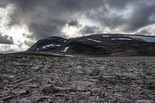 A dark black mountain in Norway in the Trollheimen group - rocky