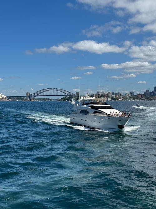 People Sailing on Motor Yacht on River