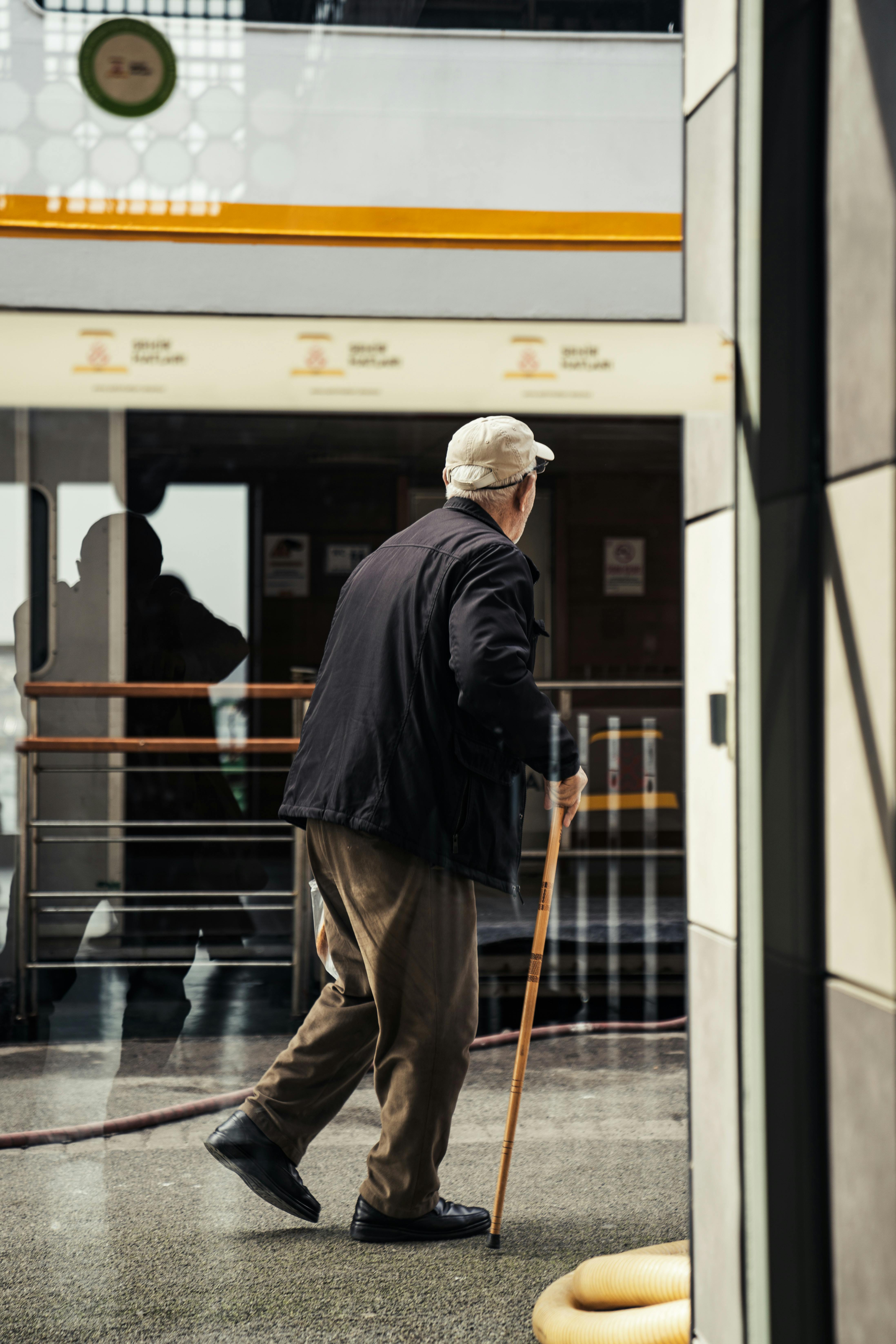 Elderly man walking
