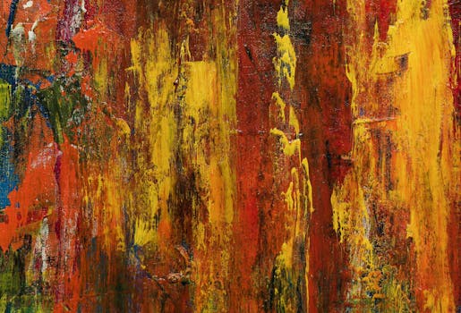 动态纹理抽象绘画以生动的色彩和表现力的笔触呈现