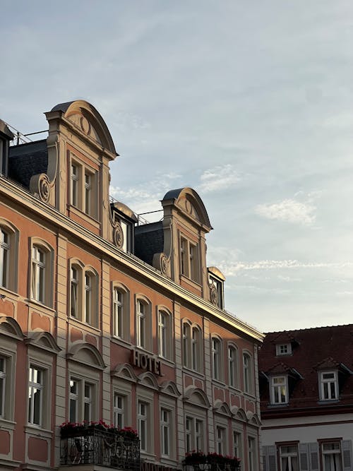 Facade of a Building with a Hotel Sign