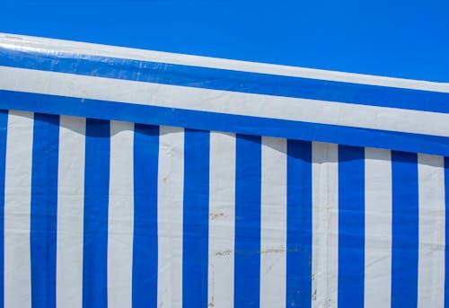 Blue and White Striped Fabric