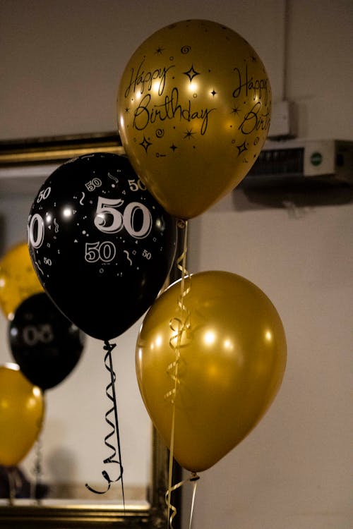 Free 50th birthday balloons Stock Photo