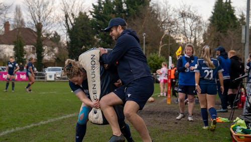 Kostenloses Stock Foto zu blau, frauen im sport, Frauen-Rugby