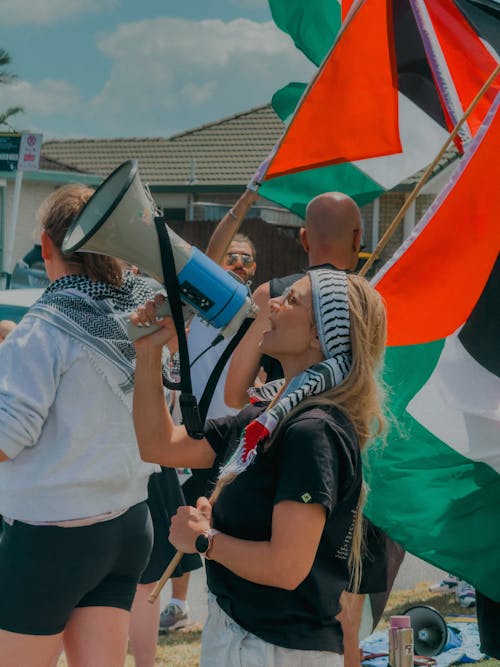 Foto d'estoc gratuïta de amplificar les dones, asiàtica, bandera de palestina