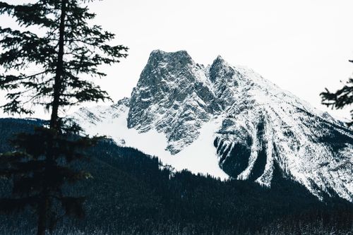 Free Stunning view of a snow-capped mountain peak in Yoho National Park, BC, Canada. Stock Photo