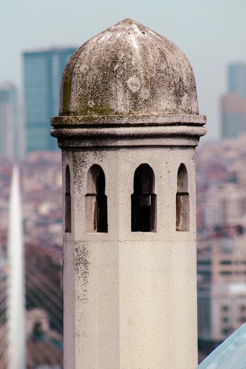 Close-up of a Minaret in City 