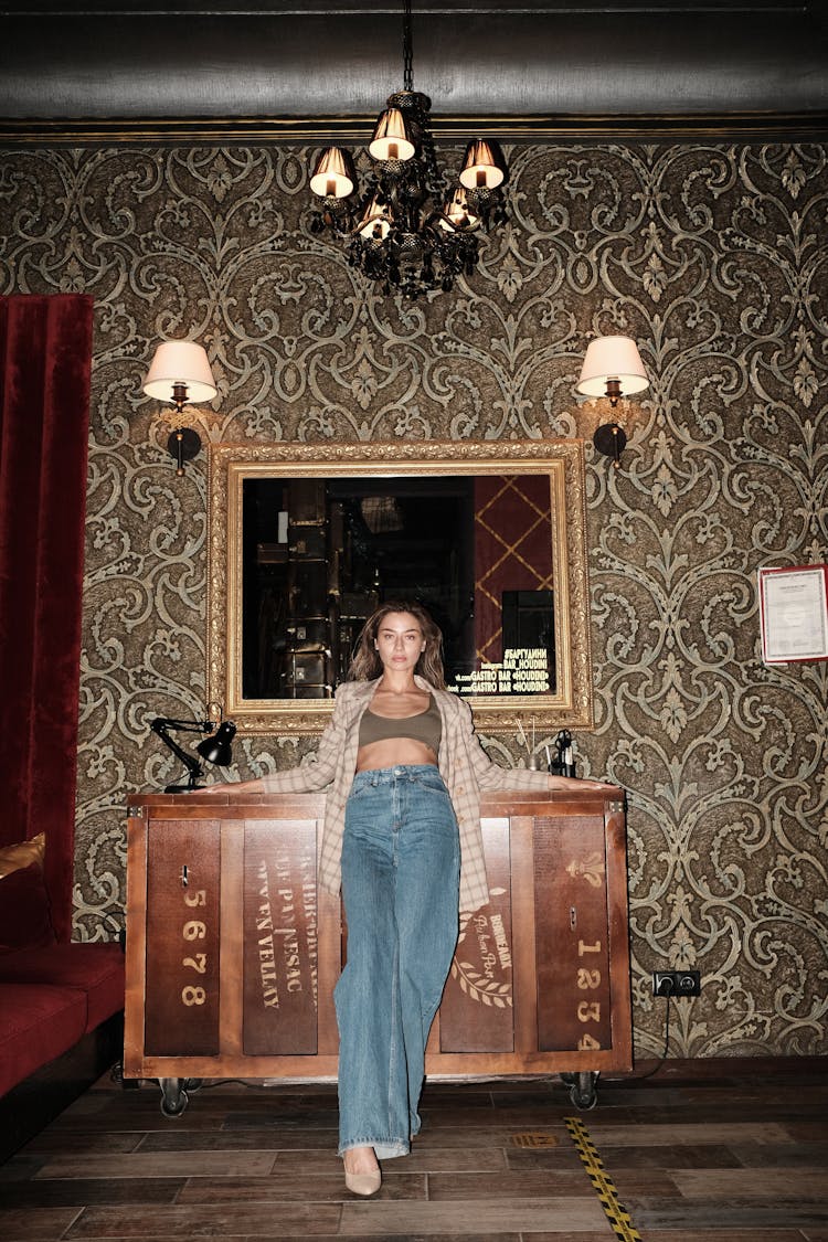 Model In Vintage Room