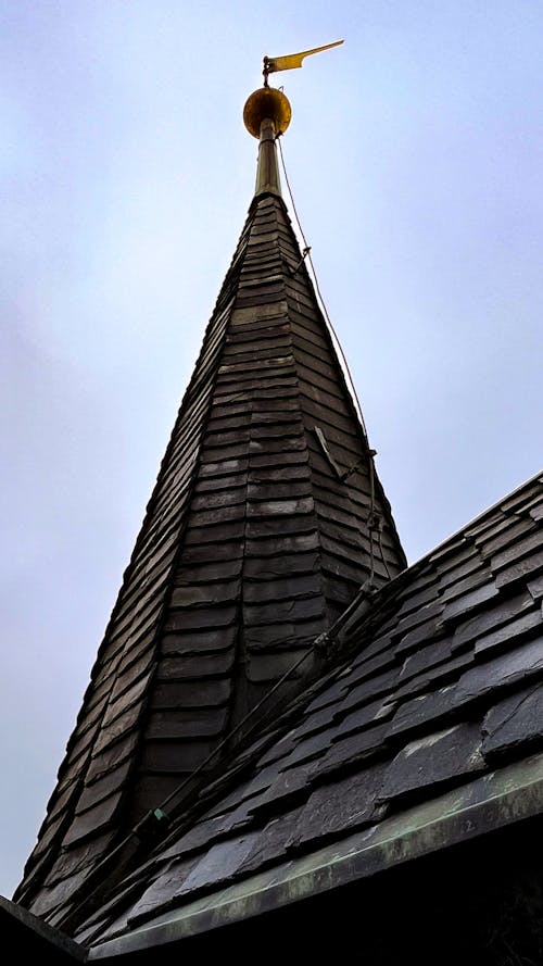 Close-up of a Roof of an Old Church 