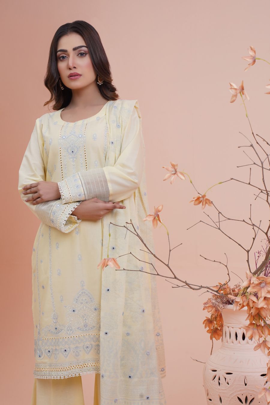 Peach Floral Palazzo Set