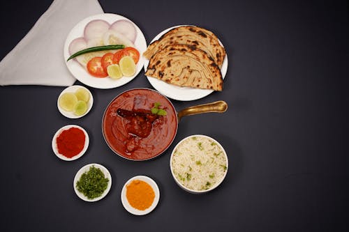 午餐, 印度菜, 大餅 的 免費圖庫相片