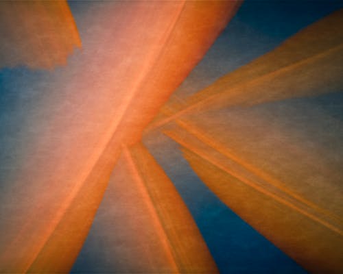 Abstract orange and blue abstract painting