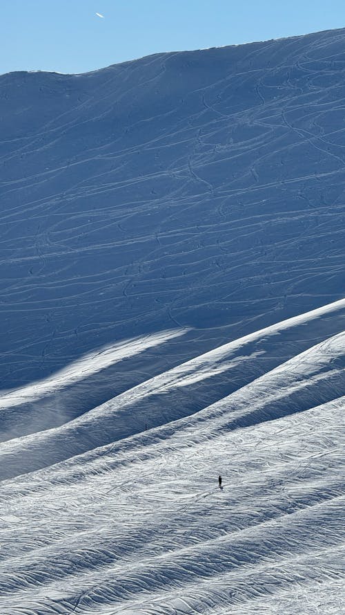 Snow on Hill in Mountains in Winter