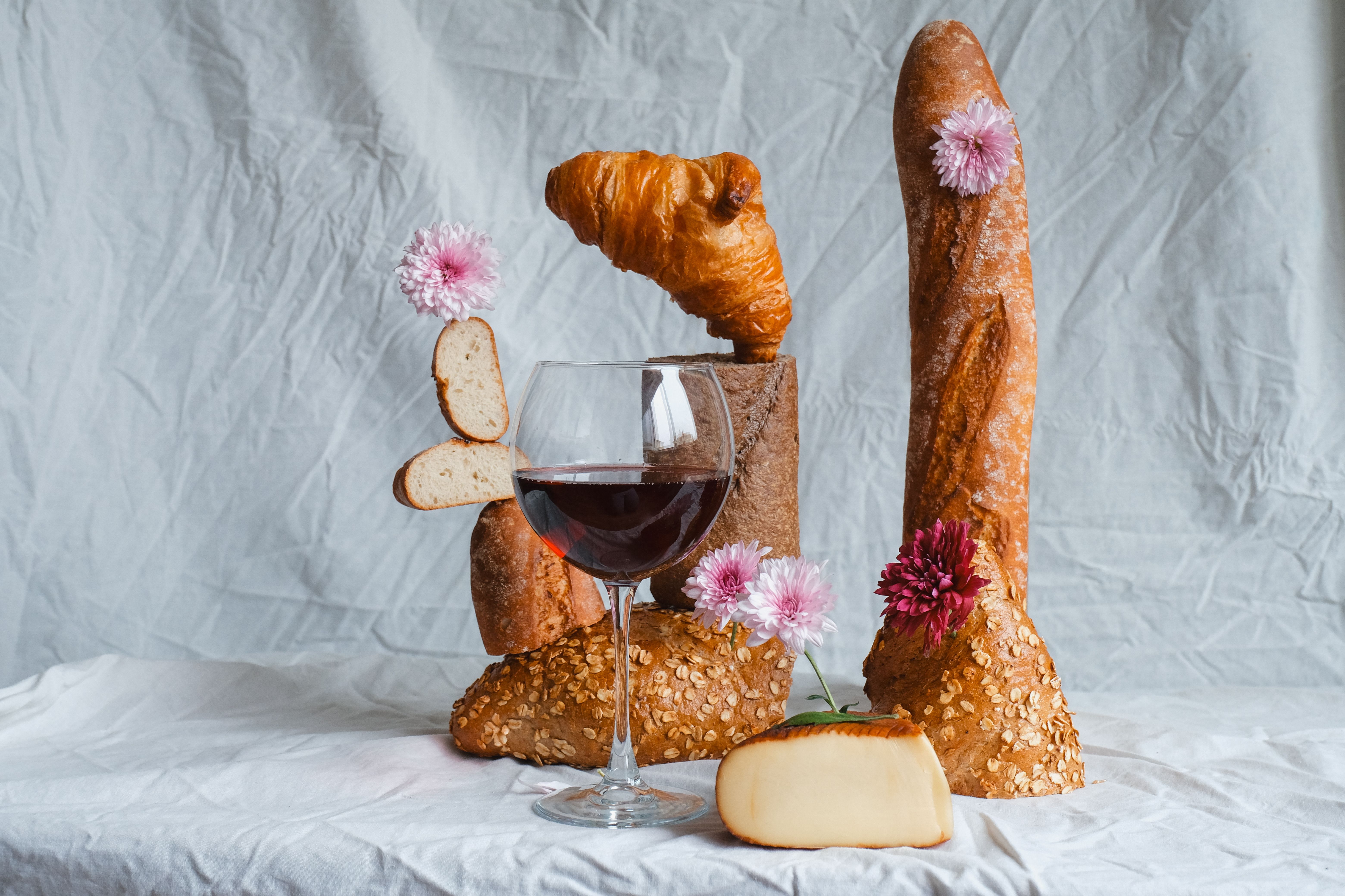 Wine-Braised Croissants and Pearl Onions