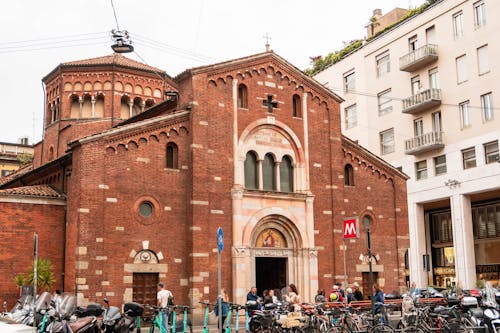 Subway Station by Church in Milan