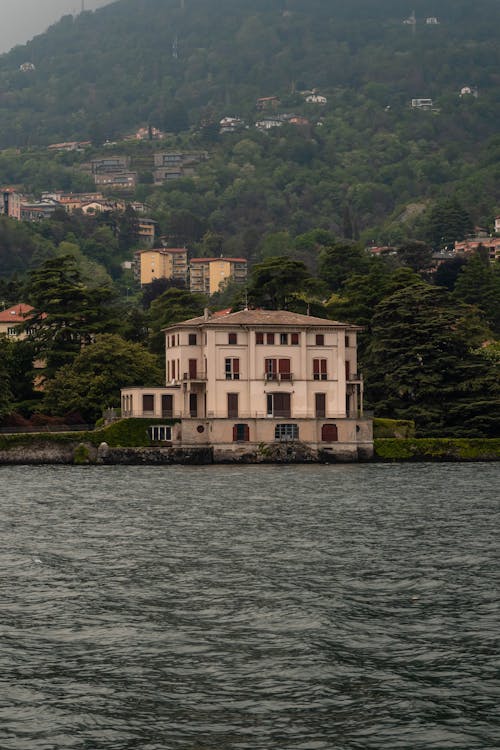 Town and Forest over Lake Como in Italy