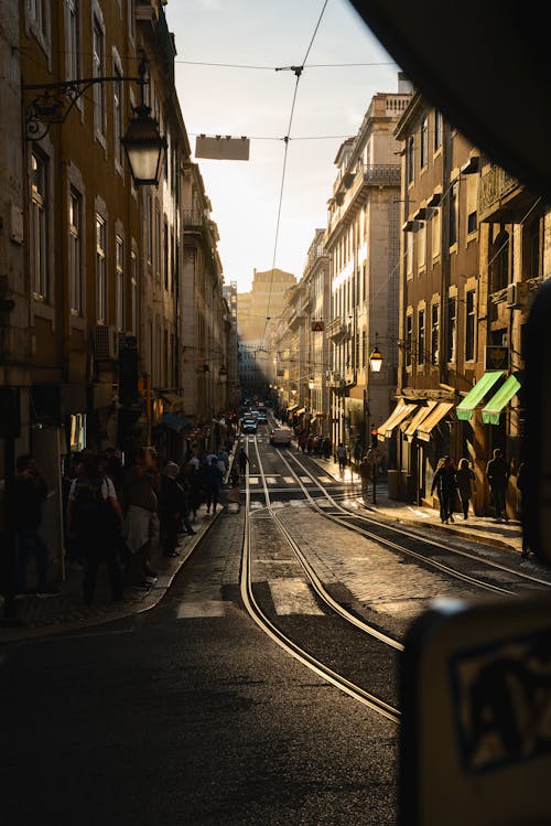 Street in Lisbon, Portugal at Golden Hour