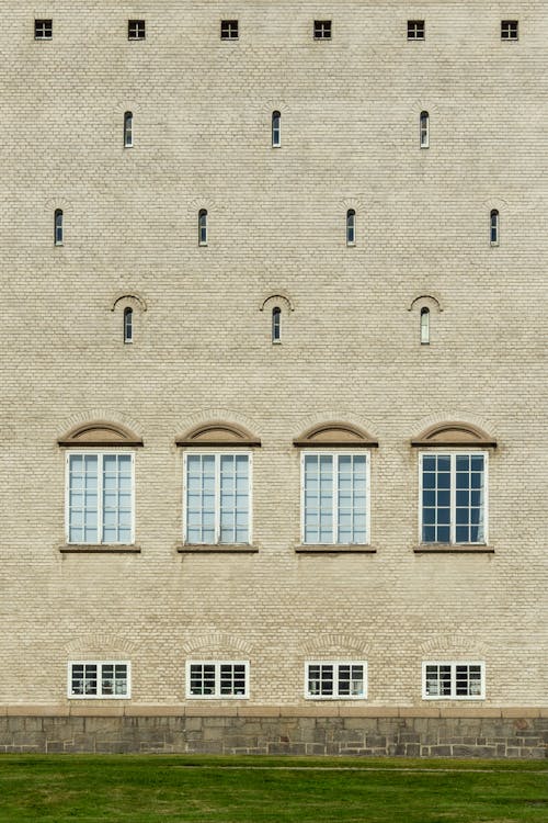 Facade Detail of The Old Library Building in Fredrikstad, Norway.