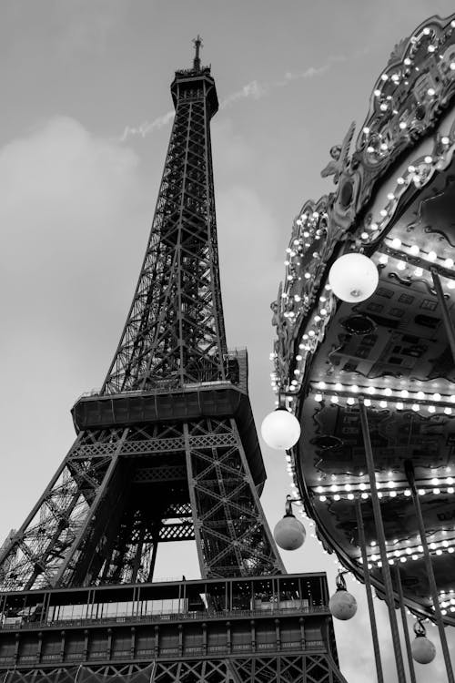 Ingyenes stockfotó egyszínű, Eiffel-torony, Európa témában