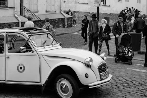 Citroen 2CV on Street in Paris, France