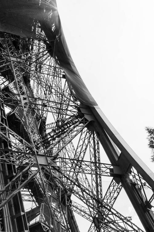 Black and white photo of the eiffel tower