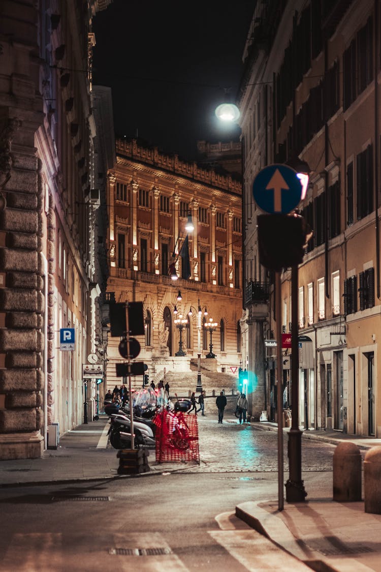 Narrow Street In Rome At Night