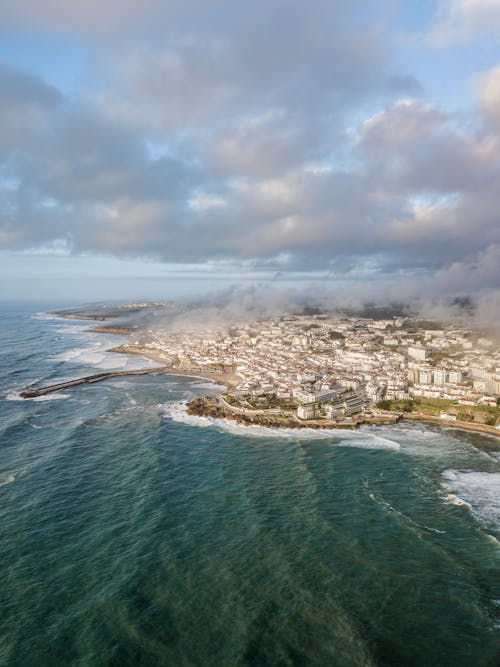 Birds Eye View of Ericeira City in Portugal