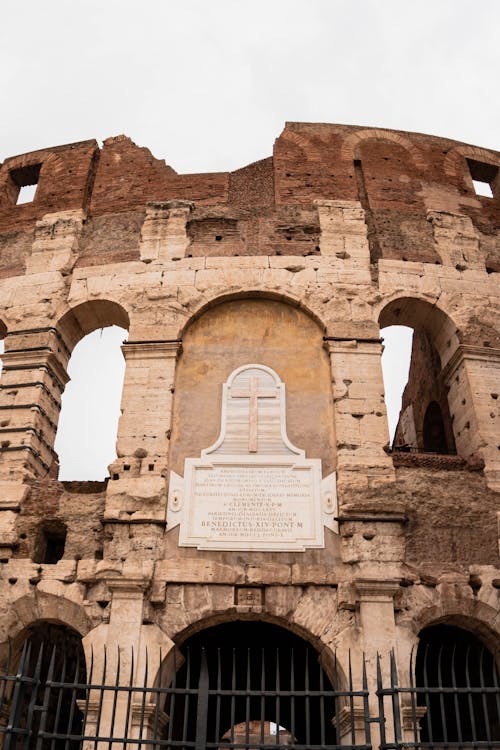 Foto stok gratis bidikan sudut sempit, Colosseum, dinding