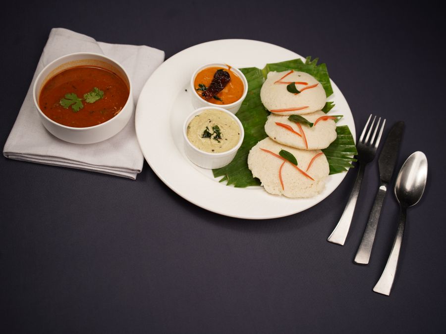 Idli Sambar (4 pc) + Podi