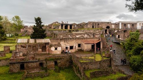 The ruins of pompeii are seen in this photo