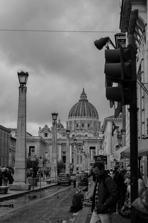 Δωρεάν στοκ φωτογραφιών με st peters basilica, Άνθρωποι, ασπρόμαυρο