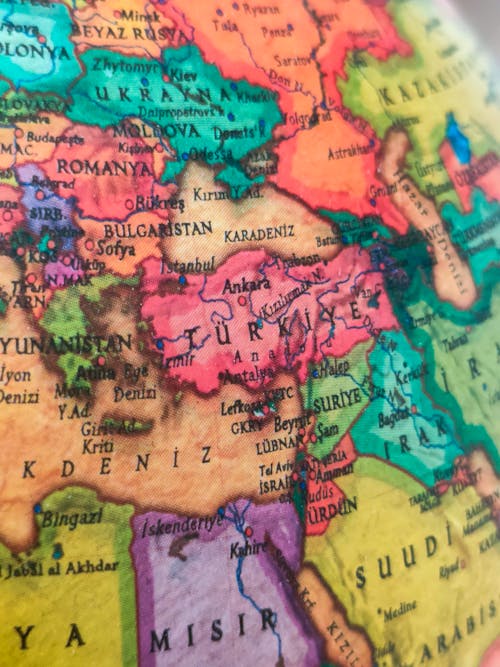 Close Up of Turkey on a Globe