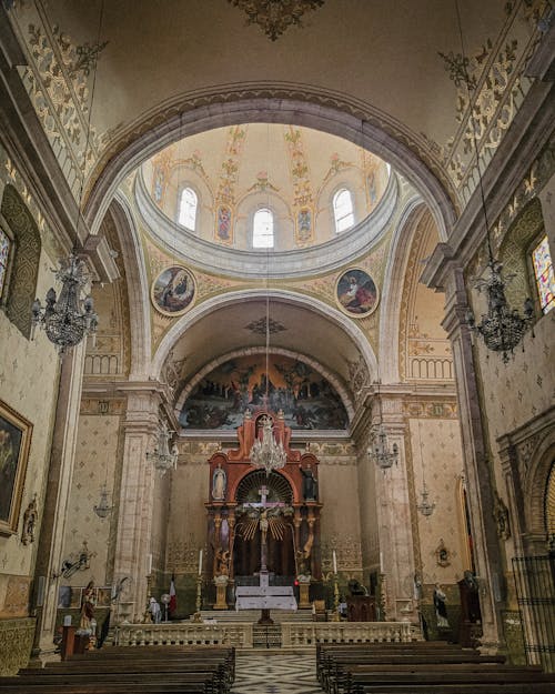 Altar Under Dome in Christian Church in Merida, Mexico