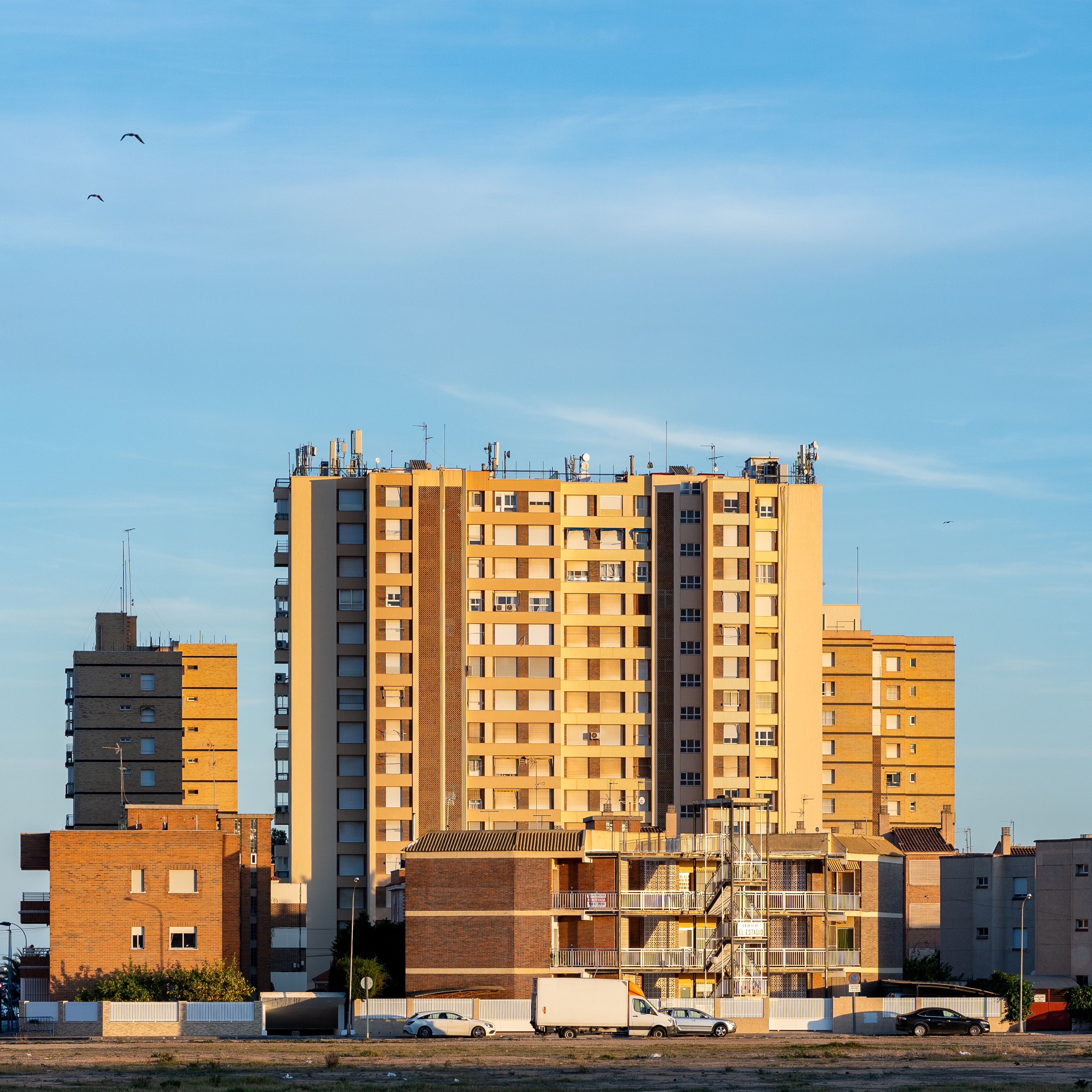 View of Modern Apartment Buildings in City 