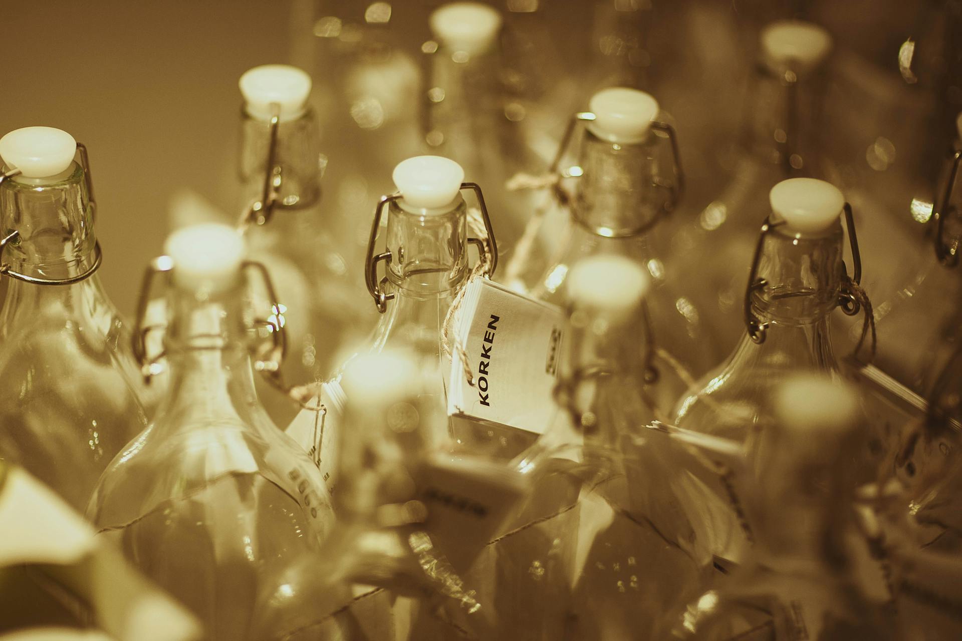 Glass Bottles in a Container