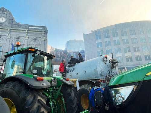 Brüksel'de çiftçi Protestosu 