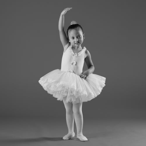 Free Little Ballerina in Black and White  Stock Photo