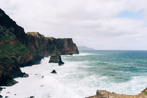 Cliff Rocks on Sea Coast
