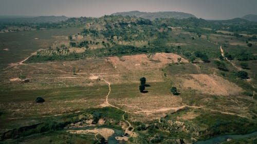Základová fotografie zdarma na téma farma, kopce, letecký