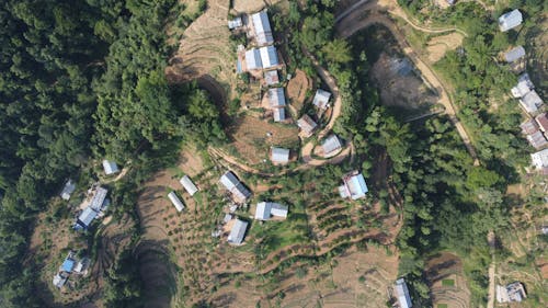 Бесплатное стоковое фото с вид сверху, деревни, деревня