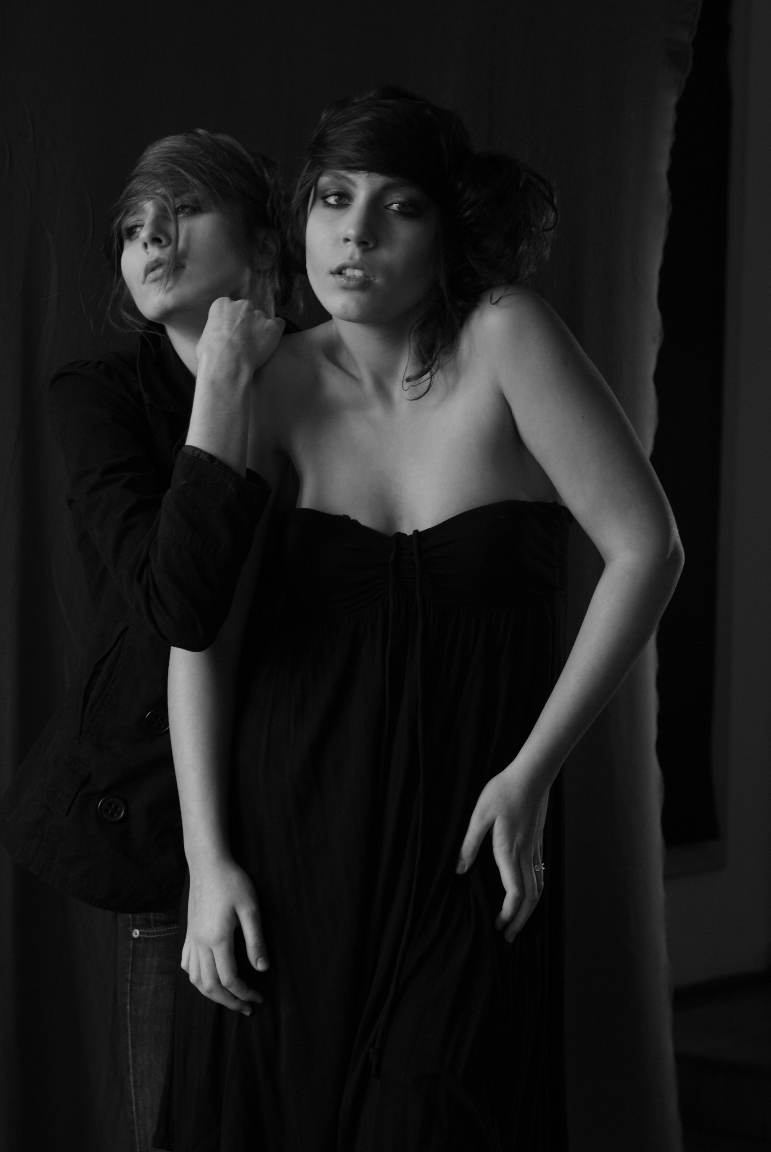 Two women in black and white posing for a photo · Free Stock Photo