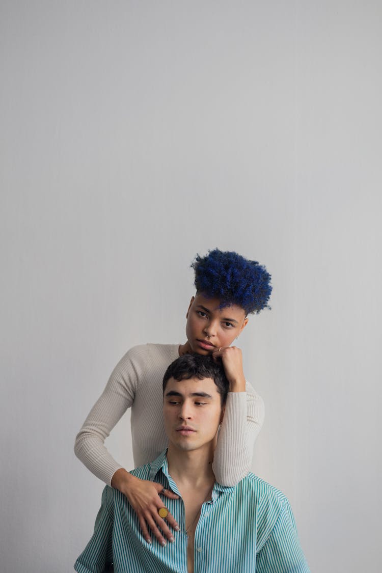 Portrait Of Multicultural Couple In A Studio