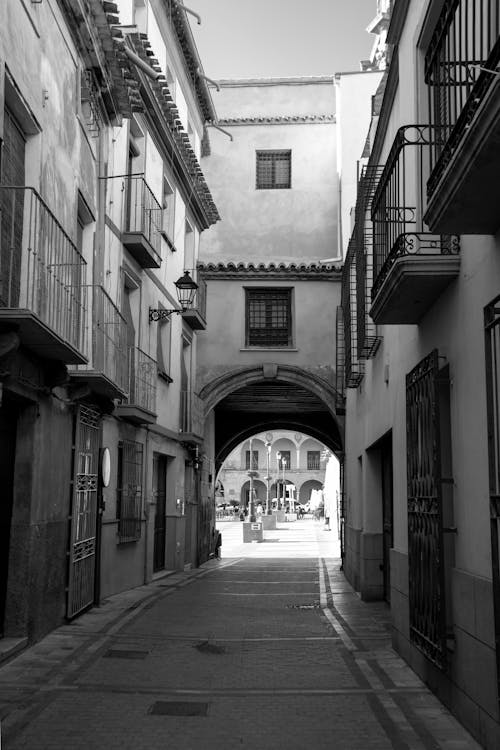 Narrow Street with Arch in Town