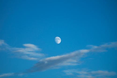 Imagine de stoc gratuită din cer albastru, fotografie aeriană, luna