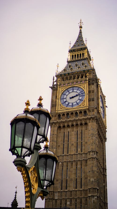 A clock tower with a big ben clock on it