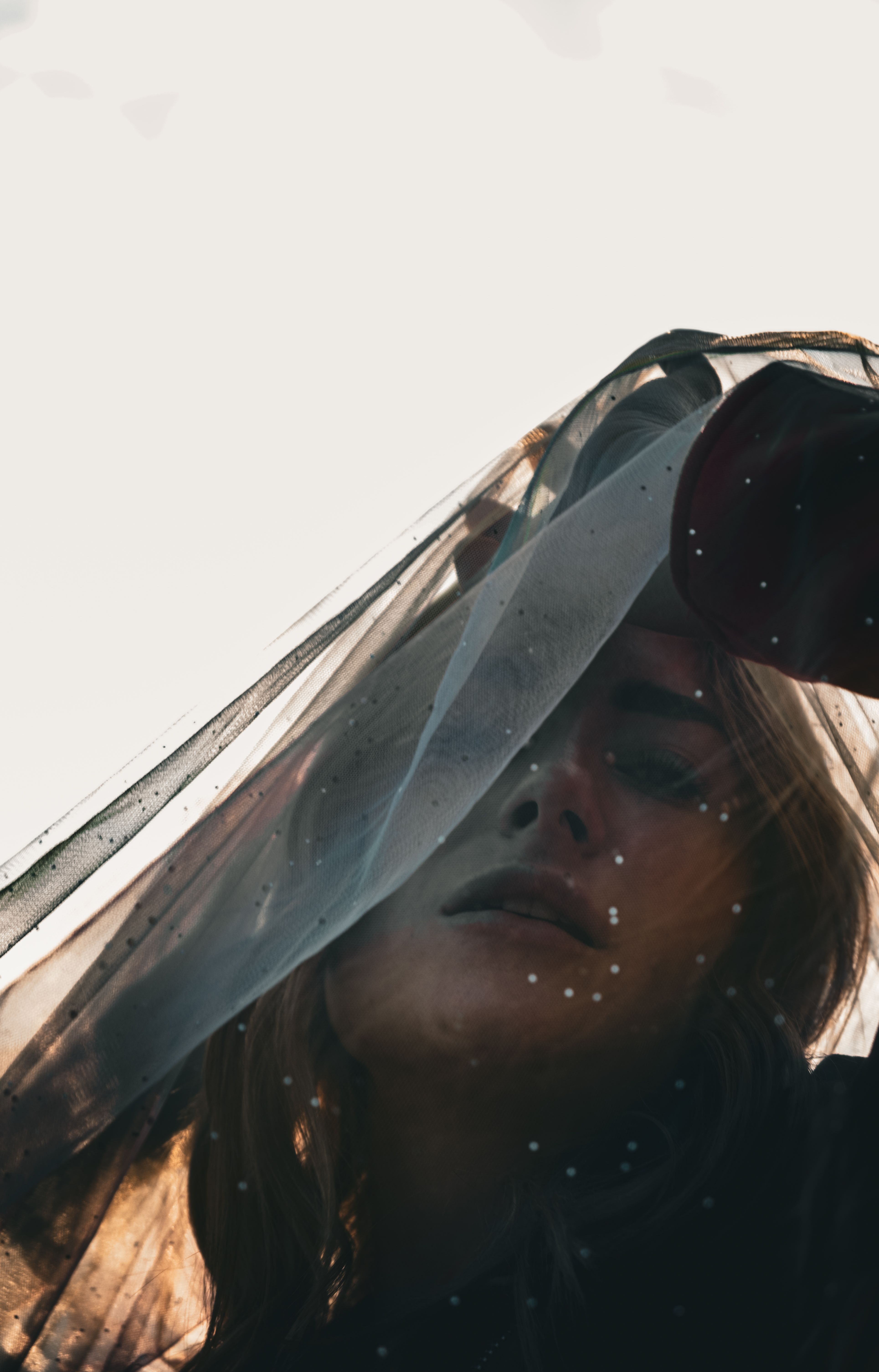 Young Woman Covered with a Black Veil · Free Stock Photo
