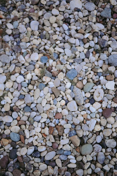 A close up of a pile of rocks and pebbles