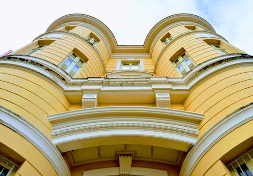 Yellow Wall of Caixa Cultural in Recife in Brazil